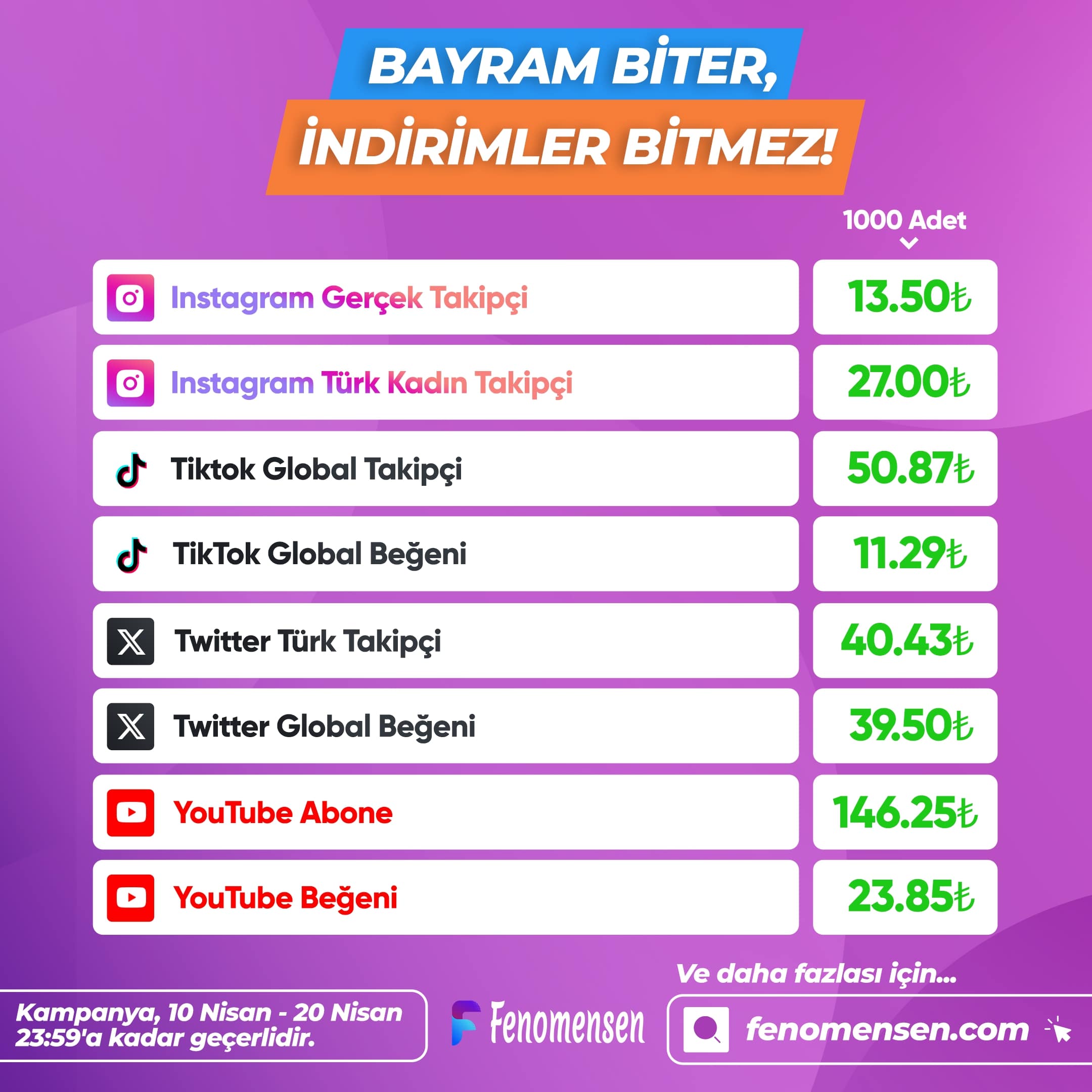 RAMAZAN BAYRAMINA ÖZEL İNDİRİMLER BAŞLADI! 🍬
